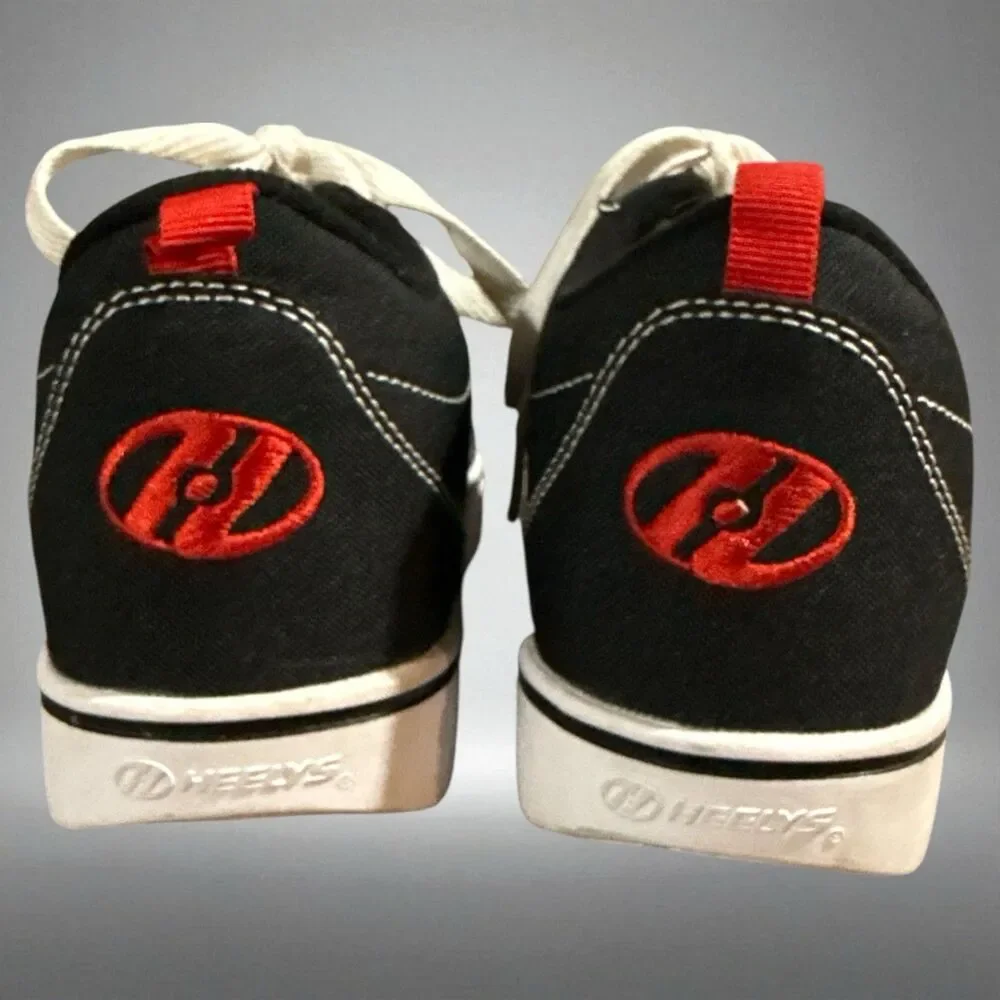 Heelys Pro 20 GR8 Roller Shoes Youth 6 Black Red Skate Sneakers Wheels Installed